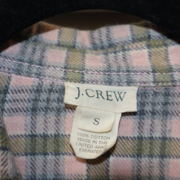 J. Crew Pink and Gray Checkered Shirt Size Small Womens Button Cuffs No Pocket - Picture 6 of 11